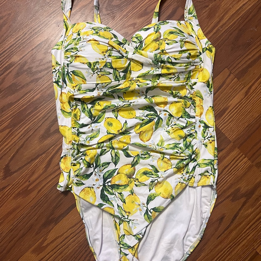 Lemon Print One Piece Swimsuit